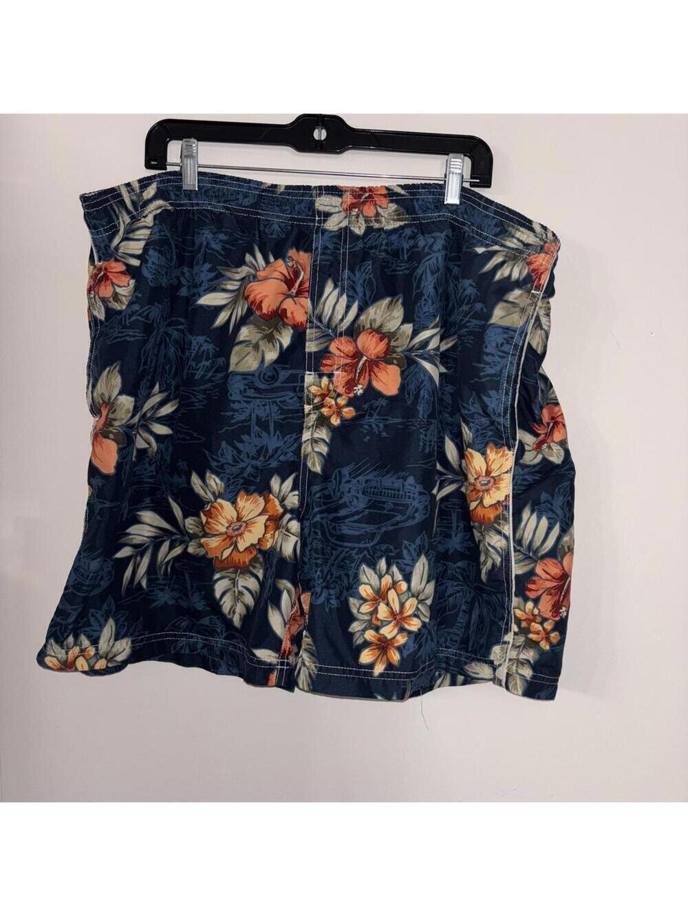 Men’s Puritan Navy and Floral Car Printed Swim Shorts Mesh Interior POCKETS